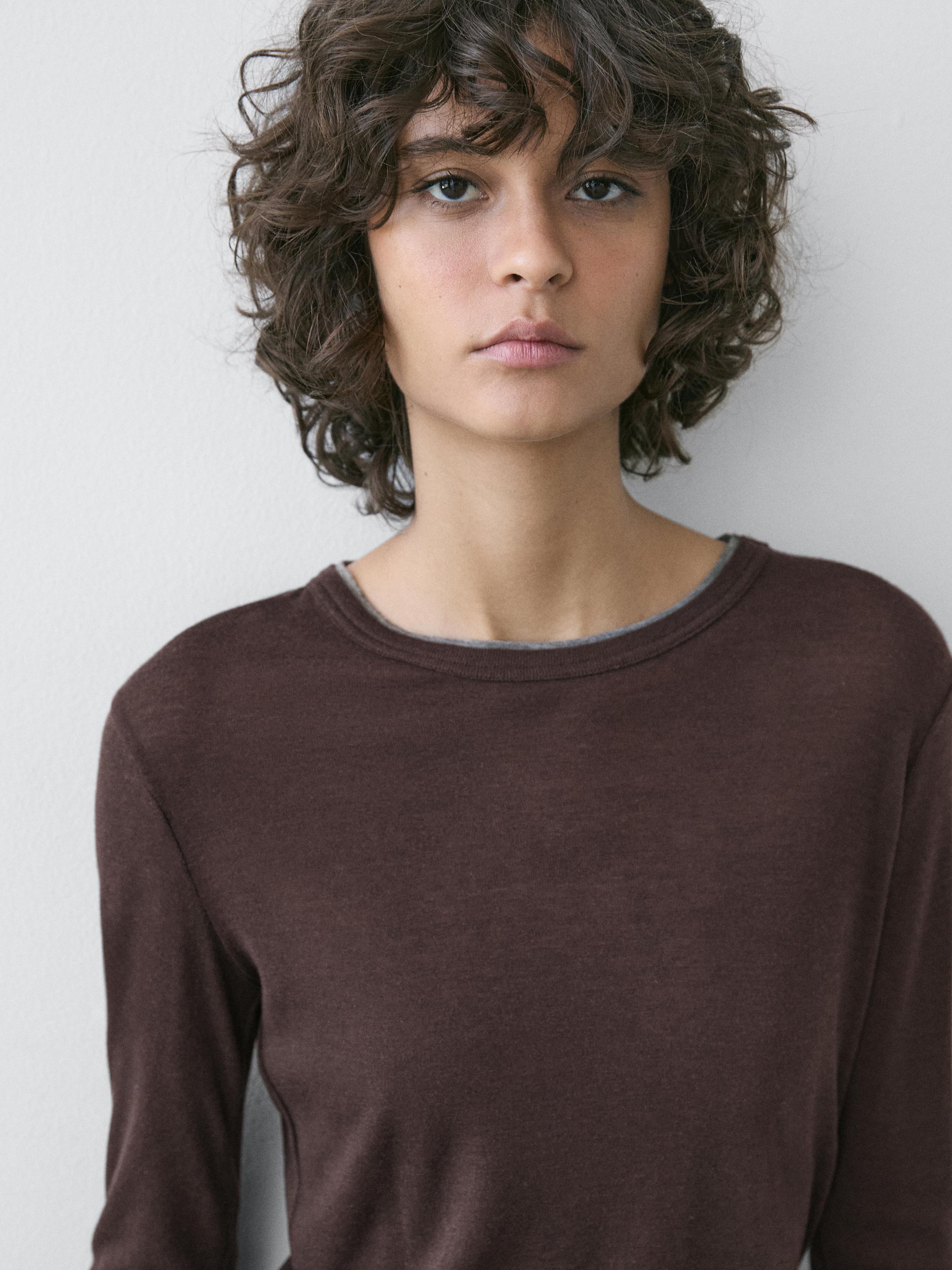 T-shirt manches longues effet double